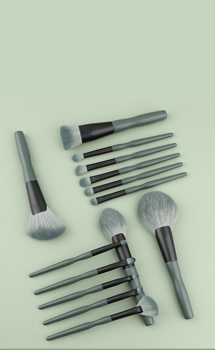 VerdantGlow 14-Piece Super Soft Makeup Brush Set