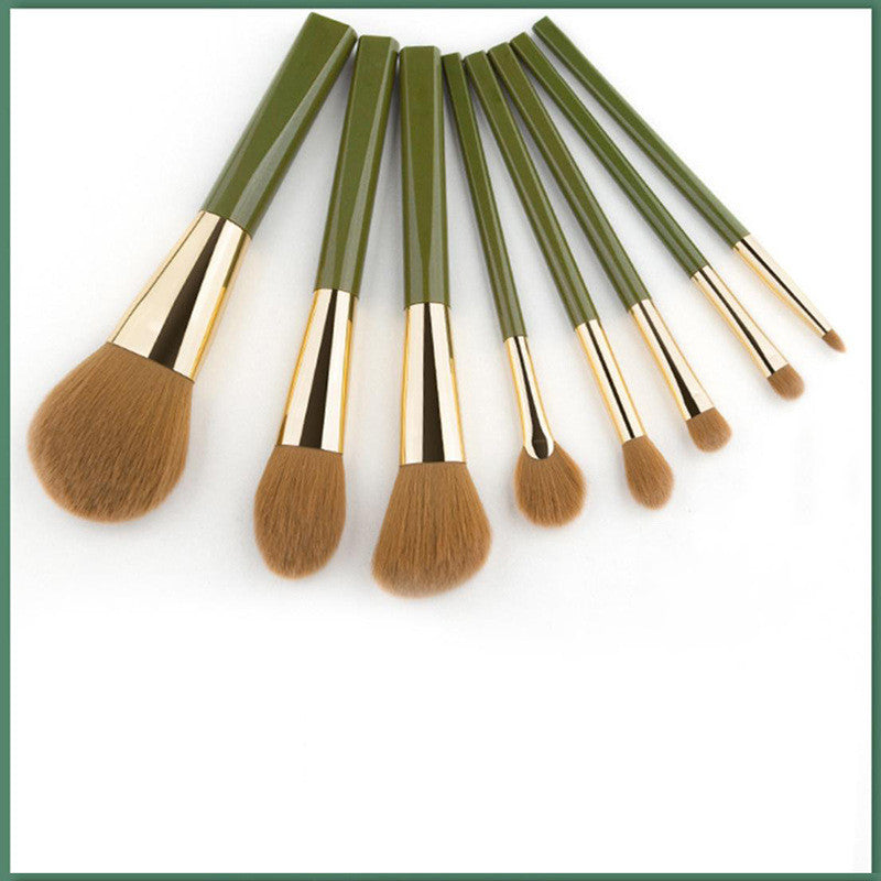 EmeraldGlow 8-Piece Soft Shimmering Makeup Brush Set